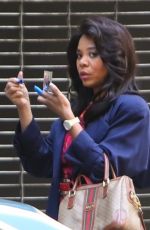 REGINA HALL on the Set of Black Monday in Los Angeles 03/24/2021