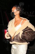 RIHANNA Leaves Nobu in West Hollywood 03/23/2021
