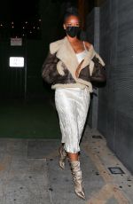 RIHANNA Leaves Nobu in West Hollywood 03/23/2021