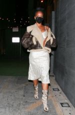 RIHANNA Leaves Nobu in West Hollywood 03/23/2021