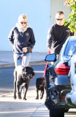 ROBIN WRIGHT and Clement Giraudet Out with Their Dogs in Brentwood 03/05/2021