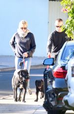 ROBIN WRIGHT and Clement Giraudet Out with Their Dogs in Brentwood 03/05/2021