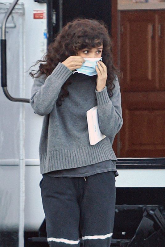 ROSE BYRNE on the Set of Physical in Santa Monica 03/19/2021