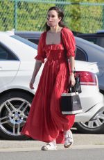 RUMER WILLIS in a Red Dress Out in Beverly Hills 03/28/2021