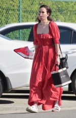 RUMER WILLIS in a Red Dress Out in Beverly Hills 03/28/2021