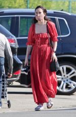 RUMER WILLIS in a Red Dress Out in Beverly Hills 03/28/2021
