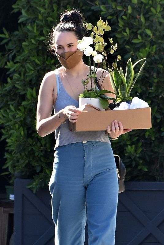 RUMER WILLIS Shopping for Flowers at Rolling Greens Nursery in Los Angeles 03/05/2021