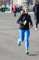 SAFFRON BARKER Out Jogging in Brighton 03/16/2021