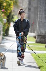 SARA SAMPAIO Out with Her Dog in Los Angeles 03/11/2021