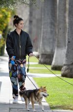SARA SAMPAIO Out with Her Dog in Los Angeles 03/11/2021