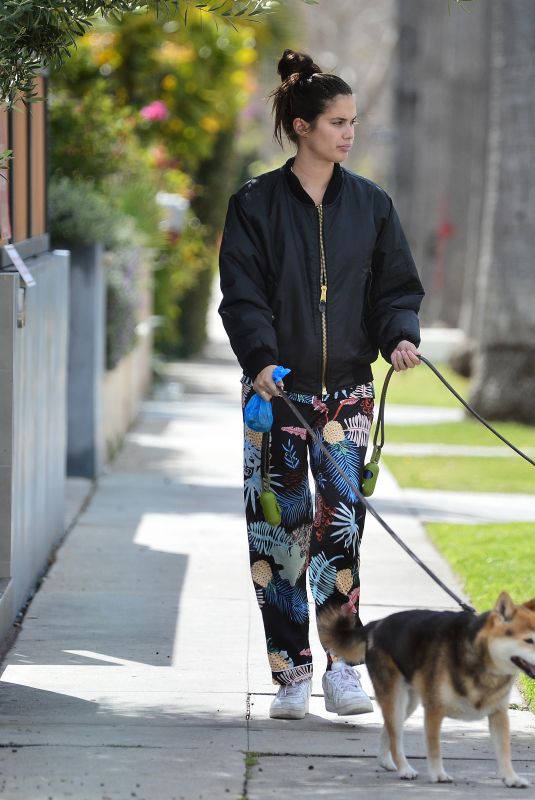 SARA SAMPAIO Out with Her Dog in Los Angeles 03/11/2021