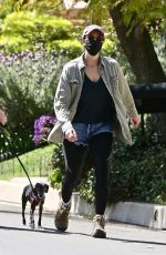 SARAH SILVERMAN Out with Her Dog in Los Feliz 03/17/2021