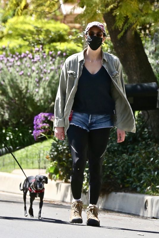 SARAH SILVERMAN Out with Her Dog in Los Feliz 03/17/2021