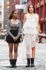 SAVANNAH LEE SMITH and ZION MORENO on the Set of Gossip Girl Reboot 03/25/2021