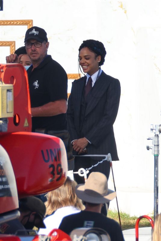 TESSA THOMPSON on Set of a Movie in Sydney 03/05/2021