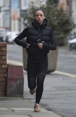 VANESSA BAUER Out Jogging at a Beach in Blackpool 03/09/2021