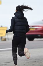 VANESSA BAUER Out Jogging at a Beach in Blackpool 03/09/2021