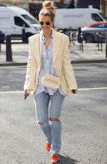 VOGUE WILLIAMS in Ripped Denim Arrives at Global Offices in London 03/23/2021