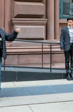 WHITNEY PEAK, ELI BROWN and Joshua Safran on the Set of Gossip Girl 03/24/2021