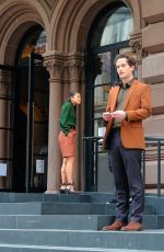 WHITNEY PEAK, ELI BROWN and Joshua Safran on the Set of Gossip Girl 03/24/2021