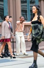 WHITNEY PEAK, ELI BROWN and Joshua Safran on the Set of Gossip Girl 03/24/2021