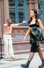 WHITNEY PEAK, ELI BROWN and Joshua Safran on the Set of Gossip Girl 03/24/2021