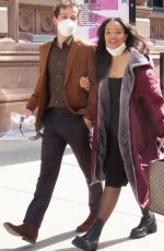 WHITNEY PEAK on the Set of Gossip Girl in New York 03/23/2021