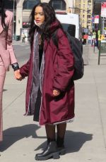 WHITNEY PEAK on the Set of Gossip Girl in New York 03/23/2021