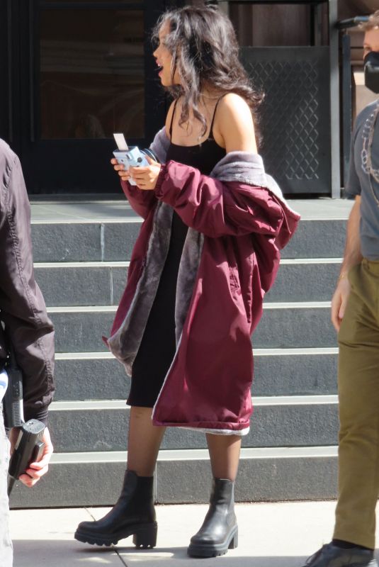 WHITNEY PEAK on the Set of Gossip Girl in New York 03/23/2021
