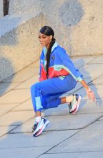 WINNIE HARLOW on the Set of a Puma Campaign Photoshoot in Los Angeles 03/08/2021