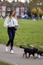 ZARA  MCDERMOTT Out with Her Dogs in London 03/25/2021