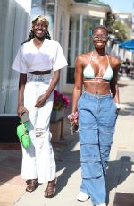 ADUT AKECJ and DIARRA SYLLA Out on Sunset Strip in West Hollywood 04/05/22021