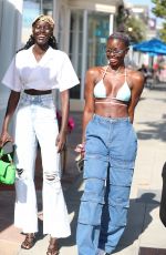 ADUT AKECJ and DIARRA SYLLA Out on Sunset Strip in West Hollywood 04/05/22021