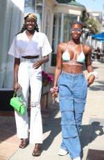 ADUT AKECJ and DIARRA SYLLA Out on Sunset Strip in West Hollywood 04/05/22021