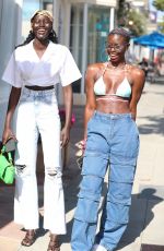 ADUT AKECJ and DIARRA SYLLA Out on Sunset Strip in West Hollywood 04/05/22021