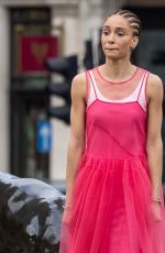ADWOA ABOAH on the Set of a Commercial at Trafalgar Square in London 04/08/2021