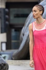 ADWOA ABOAH on the Set of a Commercial at Trafalgar Square in London 04/08/2021