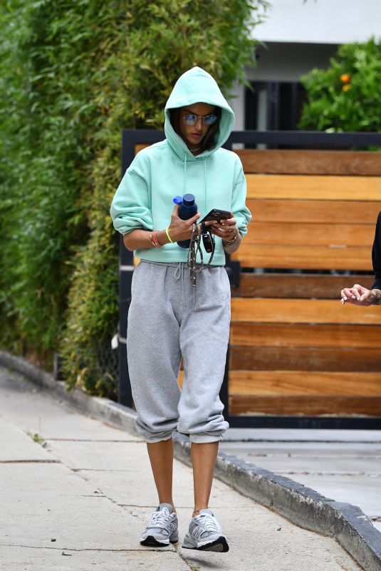 ALESSANDRA AMBROSIO Arrives at Pilates Class in Beverly Hills 04/13/2021