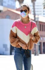 ALESSANDRA AMBROSIO Feeds at Parking Meter in Santa Monica 04/02/2021