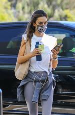 ALESSANDRA AMBROSIO Heading to a Business Meeting in Beverly Hills 04/29/2021