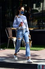 ALESSANDRA AMBROSIO in Ripped Denim at Kreation Organic in Brentwood 04/05/2021