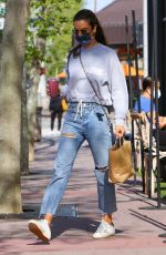 ALESSANDRA AMBROSIO in Ripped Denim at Kreation Organic in Brentwood 04/05/2021