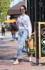 ALESSANDRA AMBROSIO in Ripped Denim at Kreation Organic in Brentwood 04/05/2021