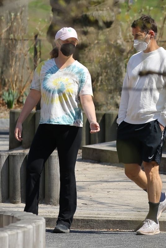 AMY SCHUMER out with Friend at Central Park in New York 04/04/2021