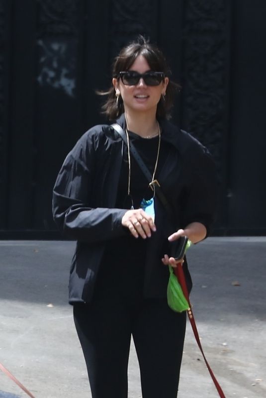 ANA DE ARMAS Out with Her Dog in Los Angeles 04/12/2021