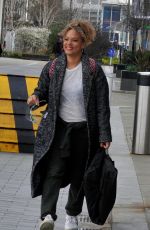 ANGELA GRIFFIN Leaves at TV Studios in Manchester 04/04/2021