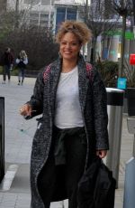 ANGELA GRIFFIN Leaves at TV Studios in Manchester 04/04/2021