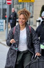 ANGELA GRIFFIN Leaves at TV Studios in Manchester 04/04/2021