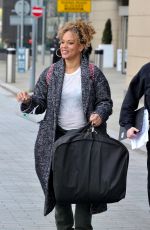 ANGELA GRIFFIN Leaves at TV Studios in Manchester 04/04/2021