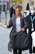ANGELA GRIFFIN Leaves at TV Studios in Manchester 04/04/2021